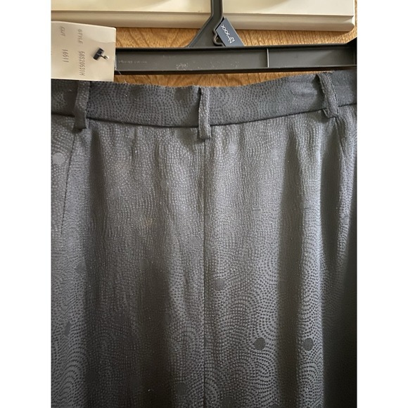 Vintage Anne Klein Pure Silk Button-up Skirt Black Polka Dots Size 12 Flowy NWT - Picture 8 of 16